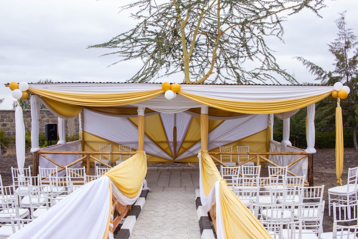 Milele Tents team setting up a large wedding tent in Athi River