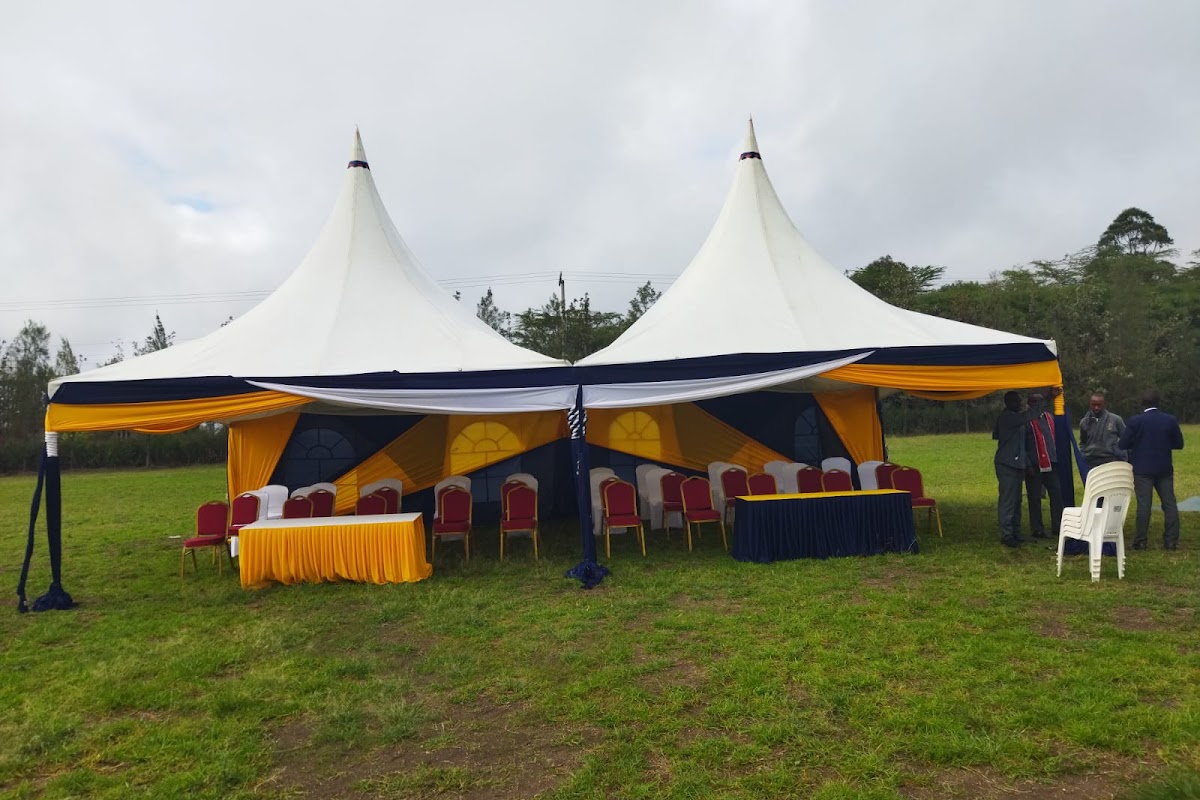 Large corporate tent with full seating arrangement